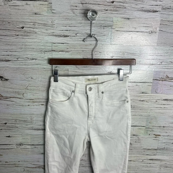 Madewell 9” High-Rise Skinny Crop  Jeans white size 25 - Picture 3 of 9